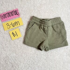 NWOT Infant Garanimals Olive Green Shorts, 3-6 Months